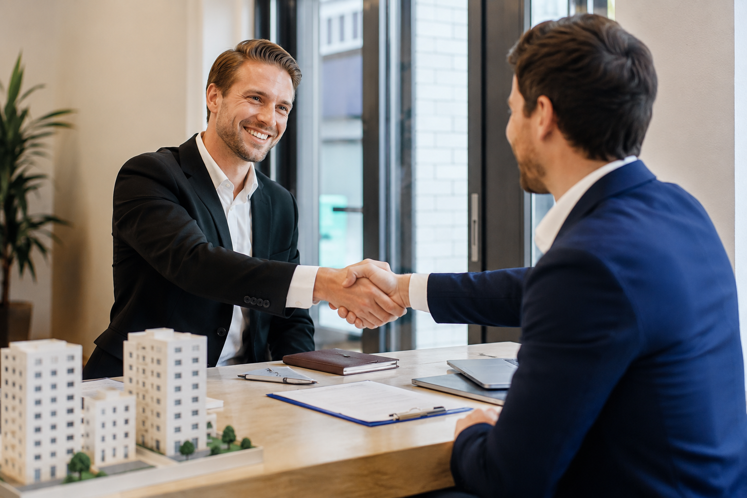 Overleg over de financiering van een vastgoedproject