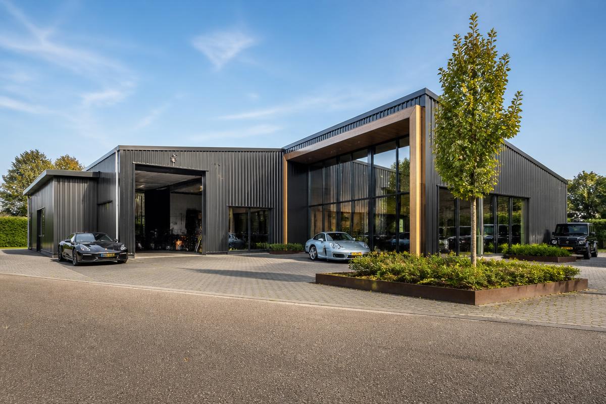 Automotive bedrijfspand met showroom en werkplaats